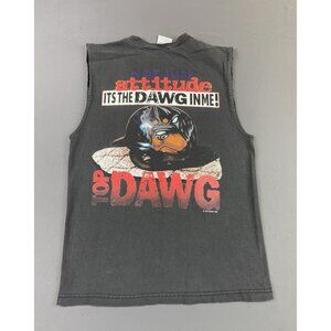 Vintage 1996 Top Dawg Not Just Attitude Dawg In Me Black Faded Sleeveless Shirt
